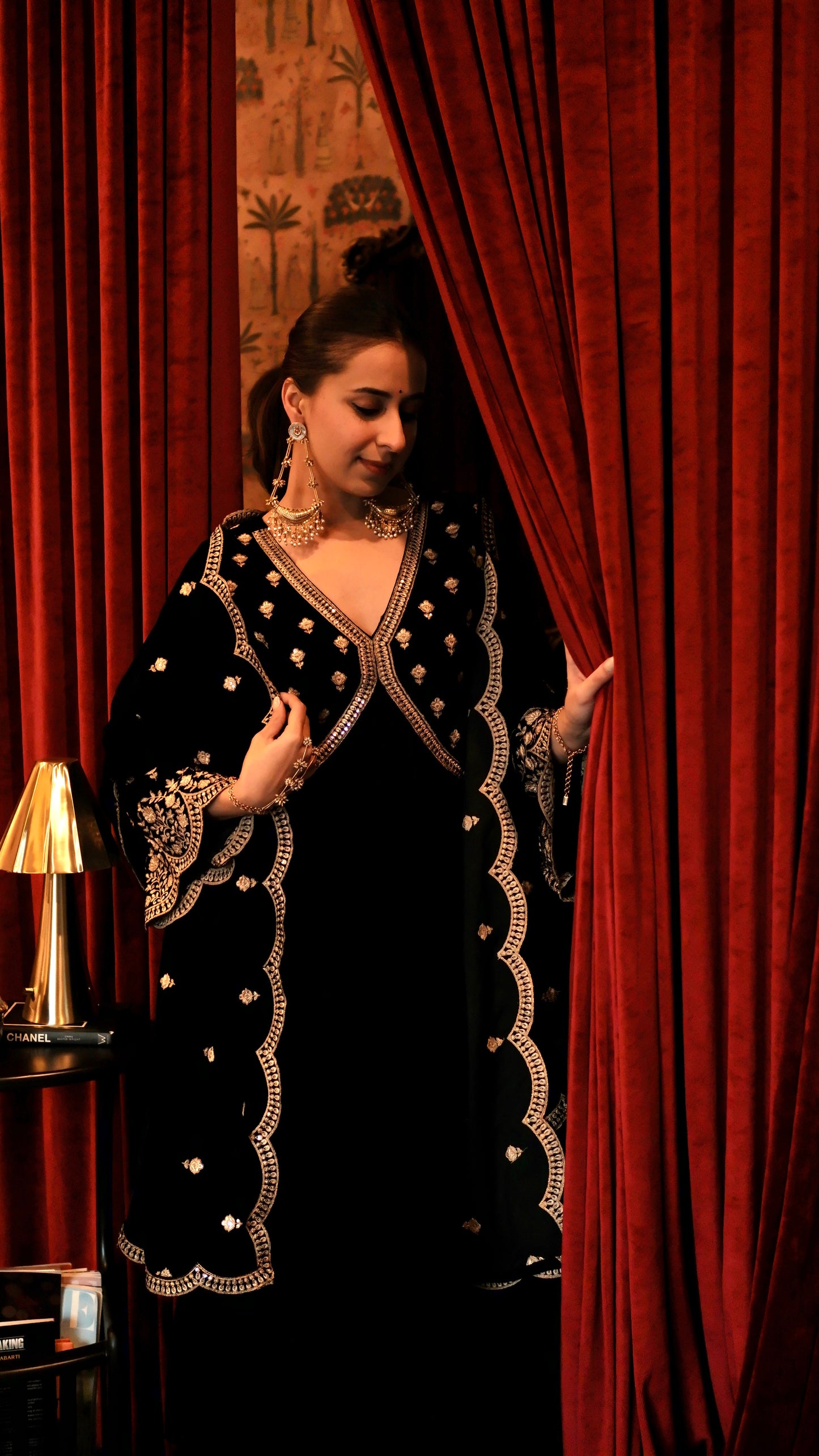 Sania Chadha in MUKHDA - Velvet Black Anarkali Set