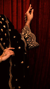 Sania Chadha in MUKHDA - Velvet Black Anarkali Set