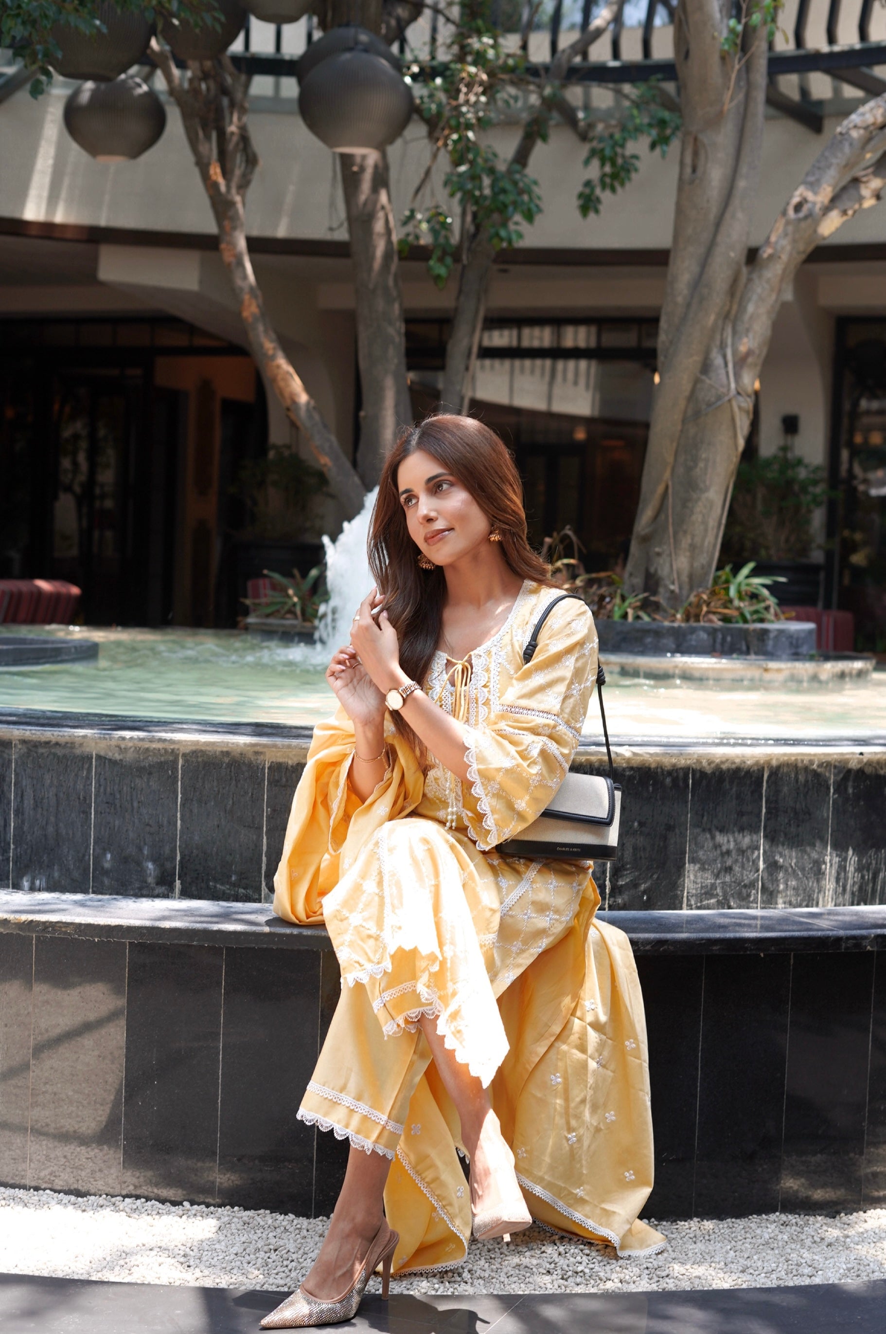 Kriti Singh in KIRAN - Yellow Cotton Suit Set
