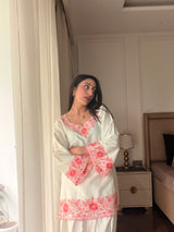 Hiral Kochar in SCARLET -  White Embroidered Co-ord Set