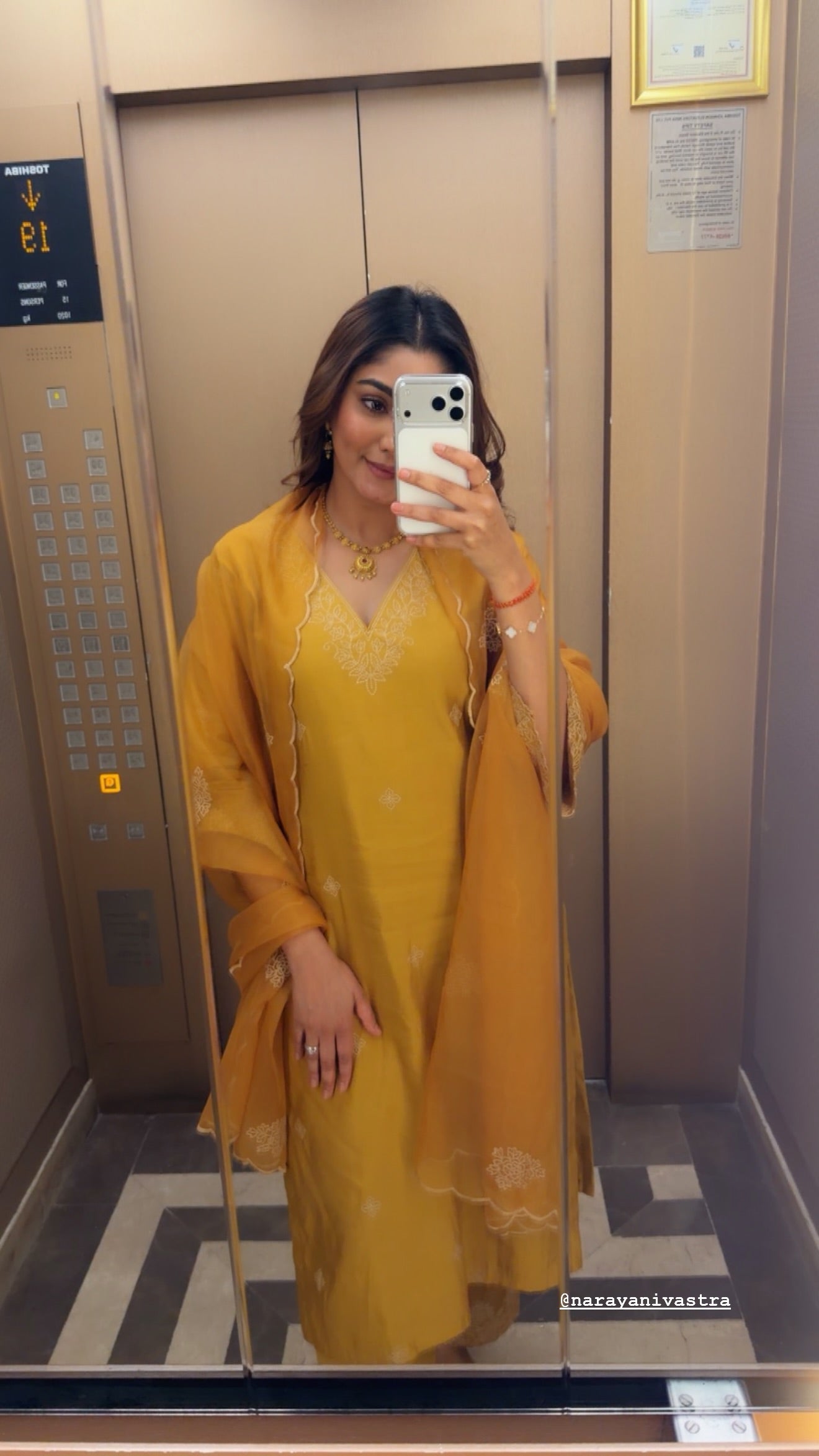 Sana Makbul (@divasana) SERA - Mustard Gold Chanderi Suit Set