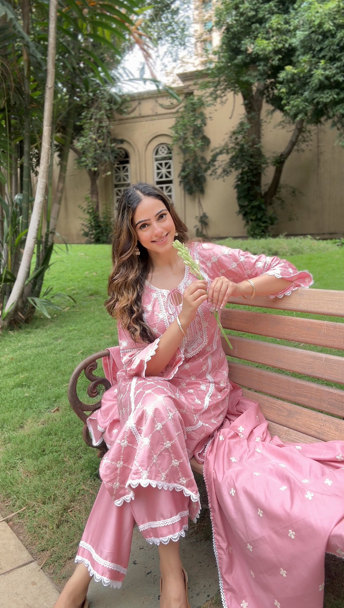 Amita Singh in AMBER - Pink Cotton Suit Set