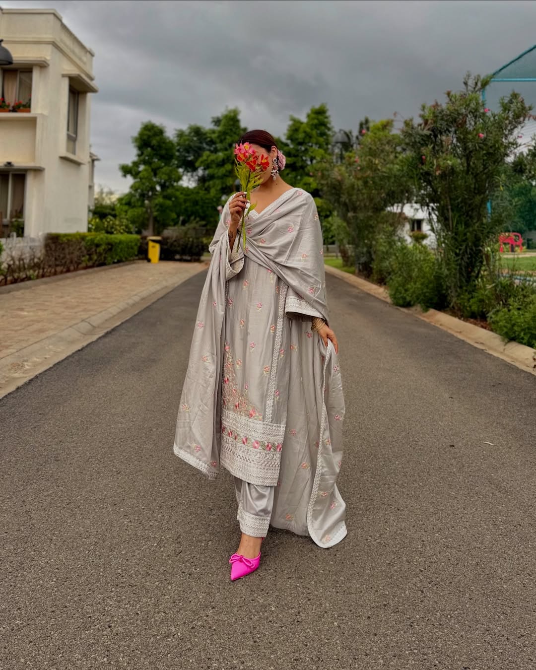Isha Borah (@ishaborah) CHHAYA - Grey Cotton Suit Set