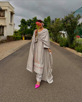 Isha Borah (@ishaborah) CHHAYA - Grey Cotton Suit Set