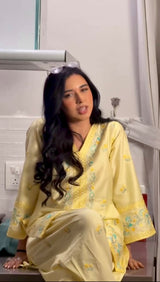 Tanya Mittal in VIAN - Yellow Embroidered Co-ord Set