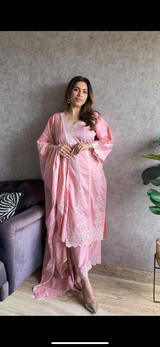 Kanika Khatri in FALAK - Pink Cotton Suit Set