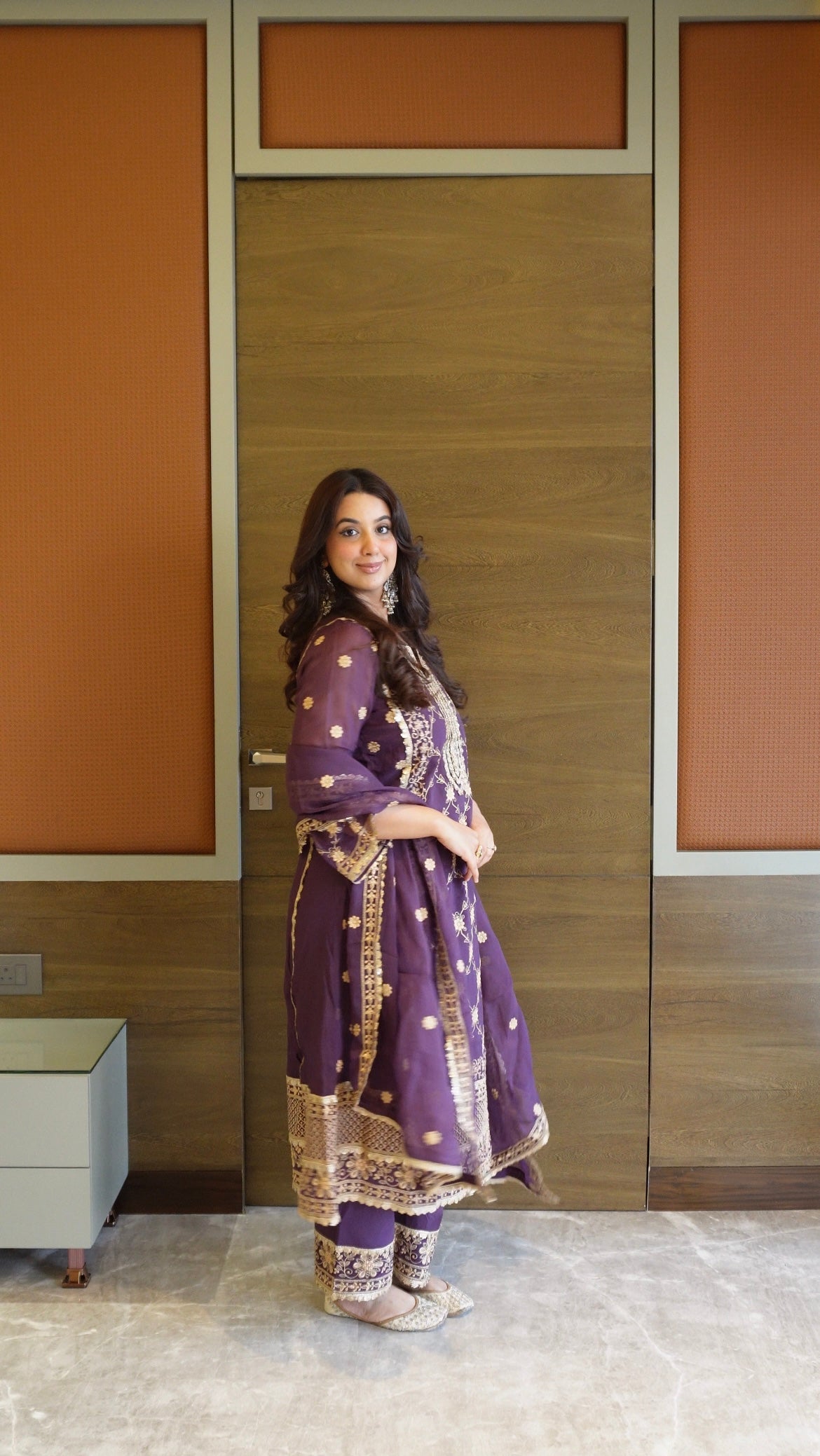 Pallavi Kakkar in IRA - Purple Organza A-line Suit Set