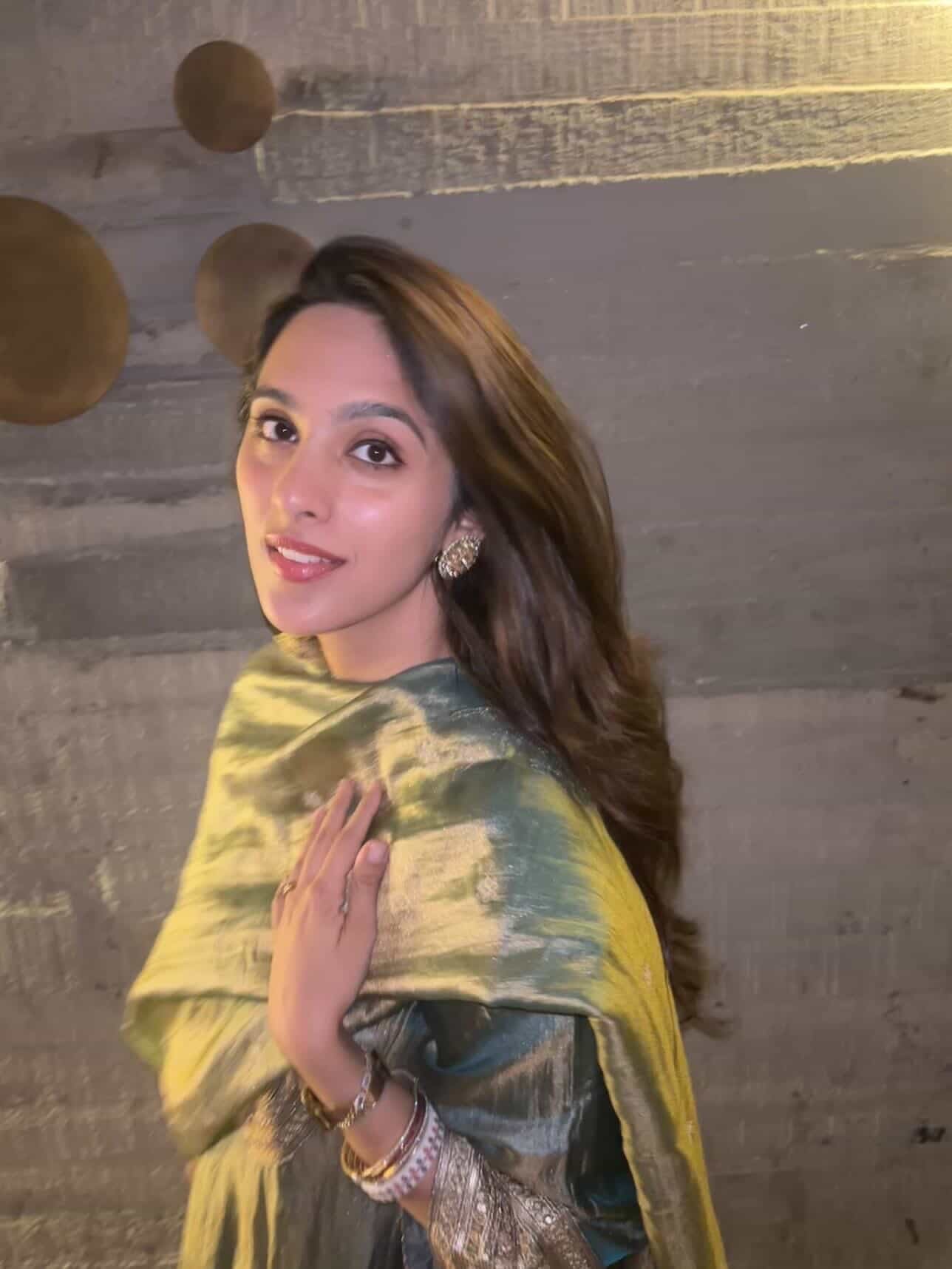 Dr. Taniya Bakshi in ZIA - Sage Blue Tissue-Organza Anarkali Set