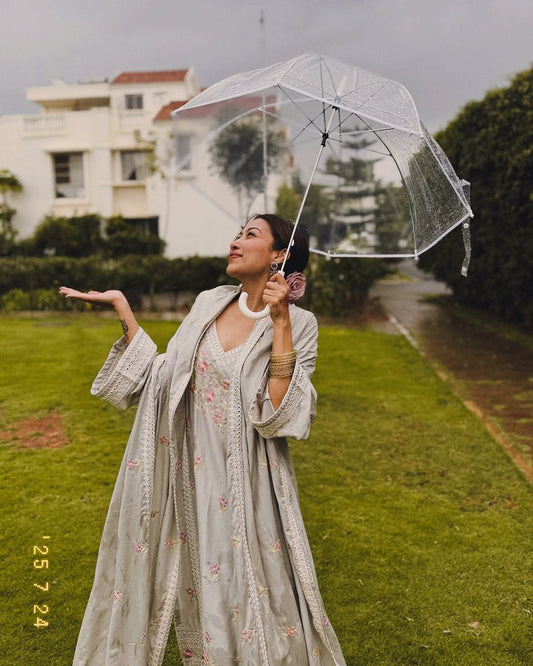 Isha Borah (@ishaborah) CHHAYA - Grey Cotton Suit Set