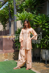 LYRA - Peach Embroidered Cotton Co-ord Set