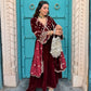 Niki Mehra (@nikimehra) ANTARA - Velvet Maroon Anarkali Set