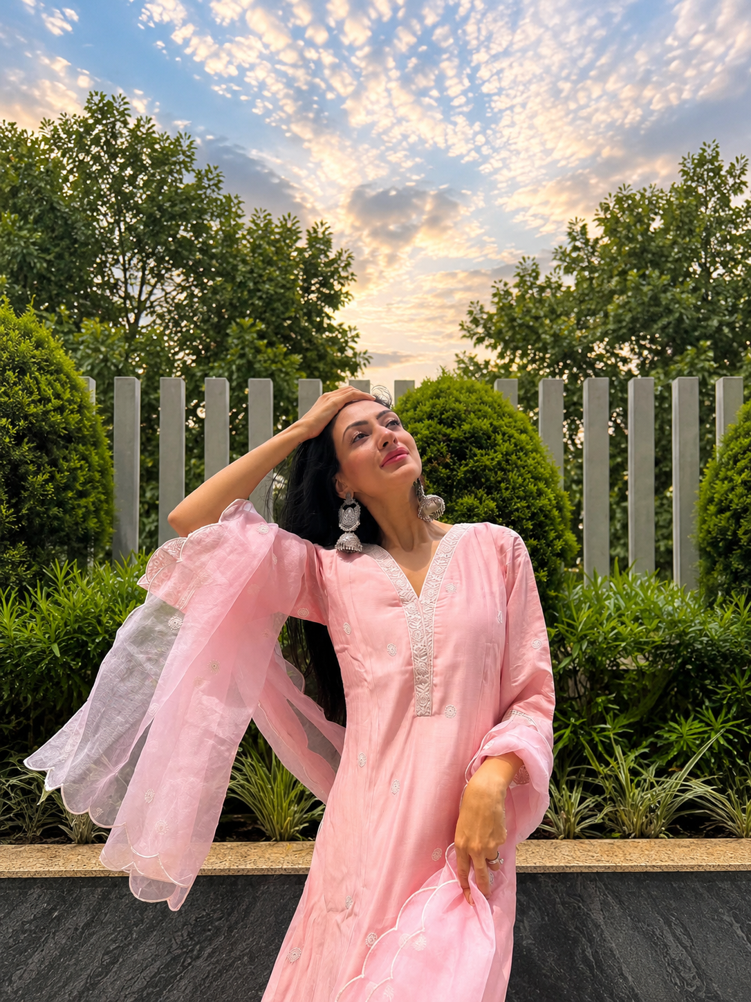 Neelam Upadhaya in AAROHI - Blush Pink Chanderi A-line Suit Set