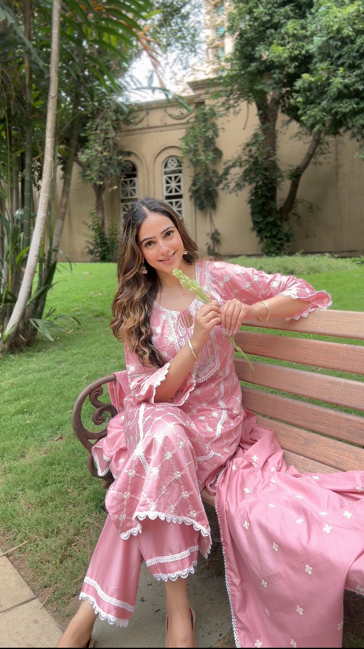 Amita Singh in AMBER - Pink Cotton Suit Set