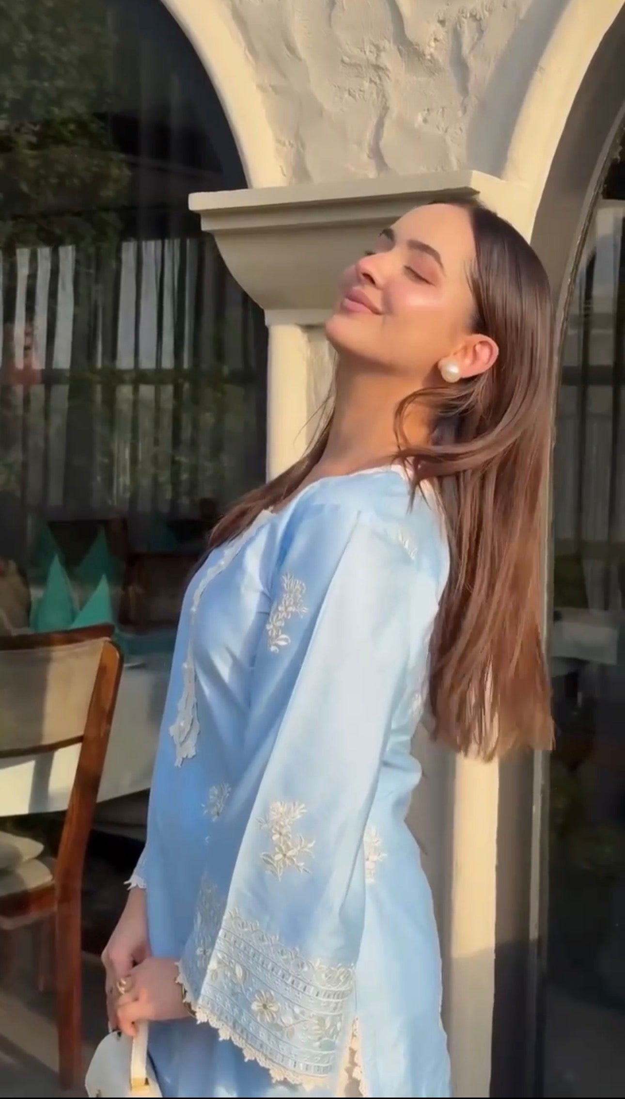 Bhavya Jain in AURE - Blue Embroidered Co-ord Set