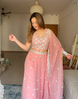 Uditi Singh in Heera - Pink Organza Lehenga Set.
