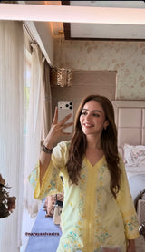 Simran Sethi Bedi in VIAN - Yellow Embroidered Co-ord Set
