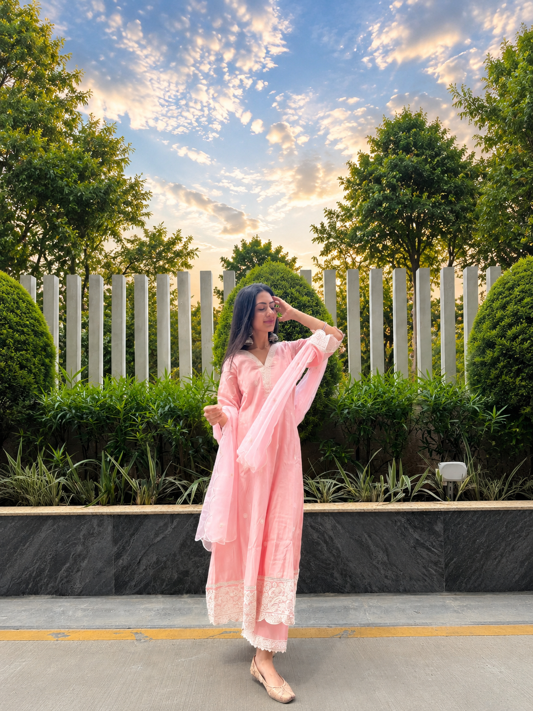 Neelam Upadhaya in AAROHI - Blush Pink Chanderi A-line Suit Set