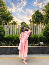 Neelam Upadhaya in AAROHI - Blush Pink Chanderi A-line Suit Set