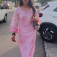 Jasmin Bhasin in KIARA - Pink Chanderi Suit Set