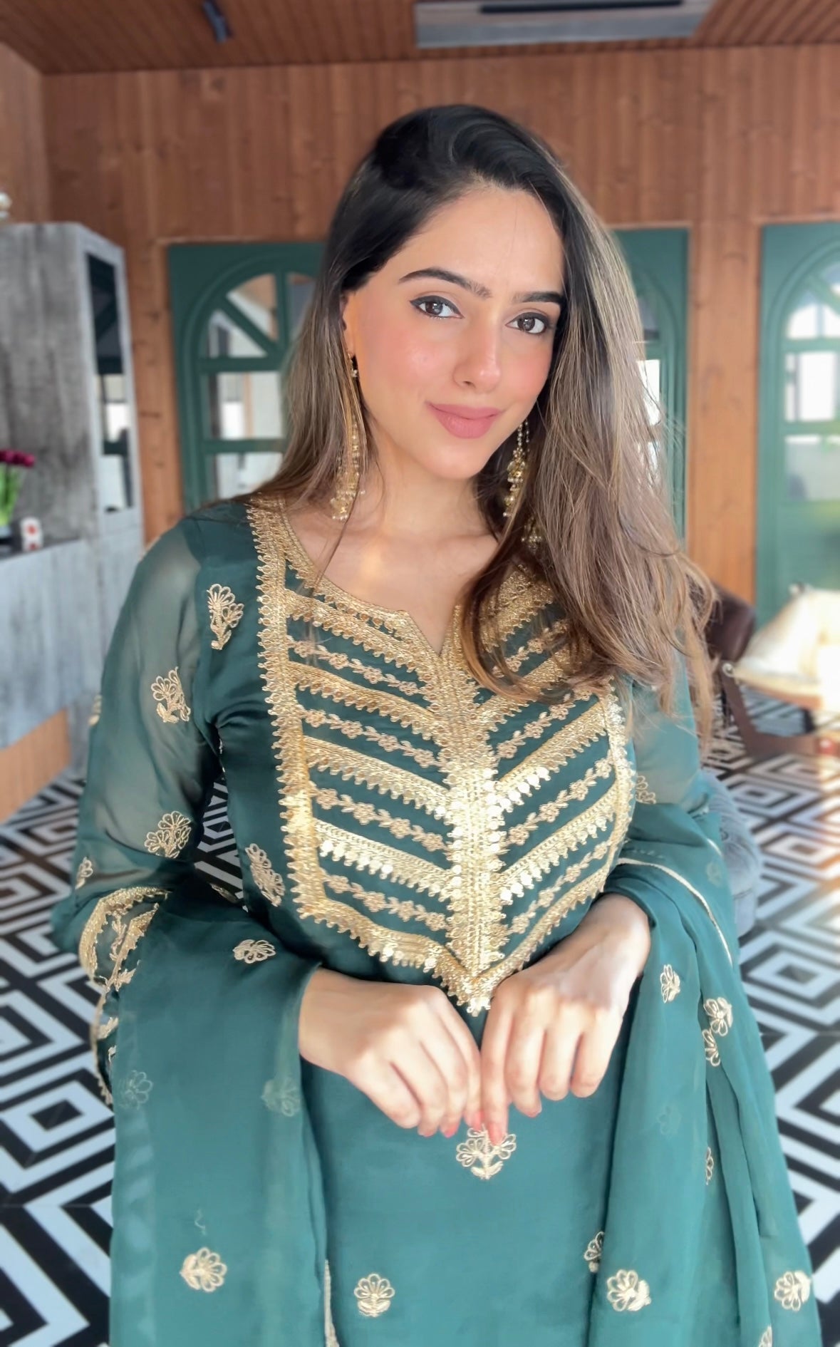 Amita Singh (@amitasinghh) VANI - Green Organza Sharara Set