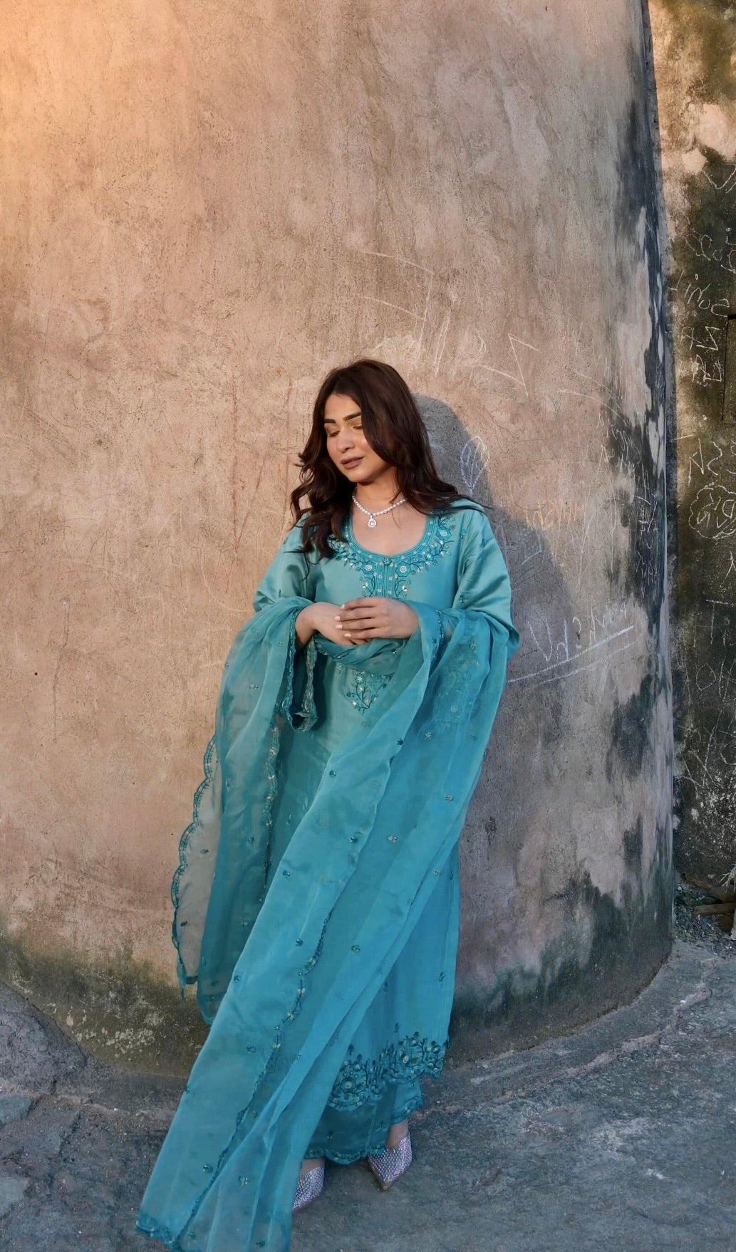 Shivani Kapoor in ZIYA -  Blue Chanderi Suit Set