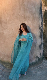 Shivani Kapoor in ZIYA -  Blue Chanderi Suit Set