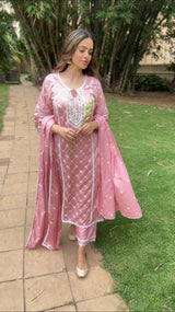 Amita Singh in AMBER - Pink Cotton Suit Set