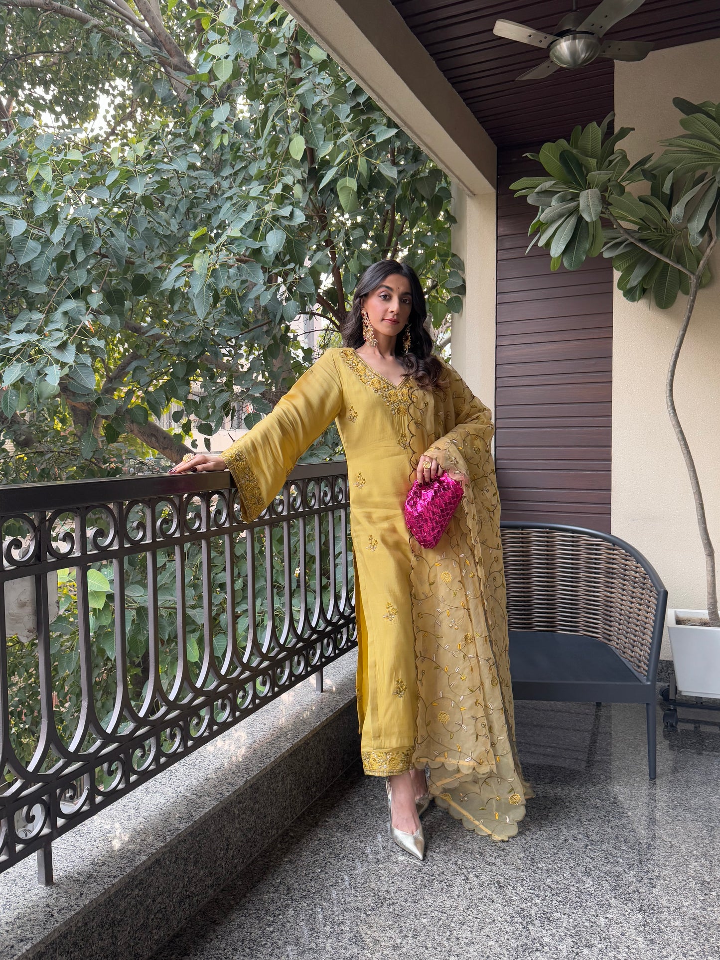 Mehak Jain in MEERA - Yellow Chanderi Suit Set