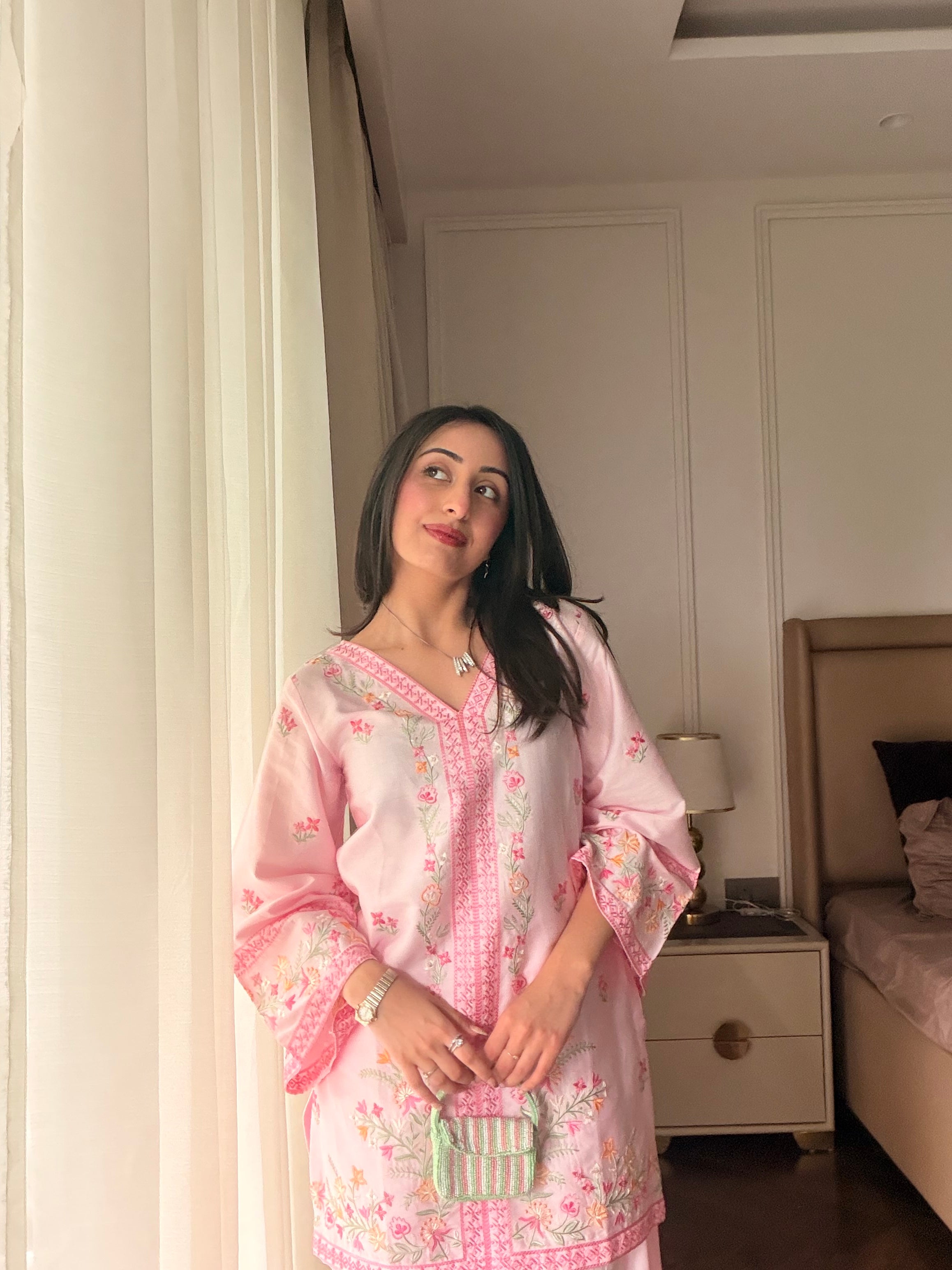 Hiral Kochar in LUNE - Pink Embroidered Co-ord Set