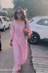 Jasmin Bhasin in KIARA - Pink Chanderi Suit Set