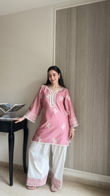 Sana Grover in EMBER -  Pink Embroidered Co-ord Set