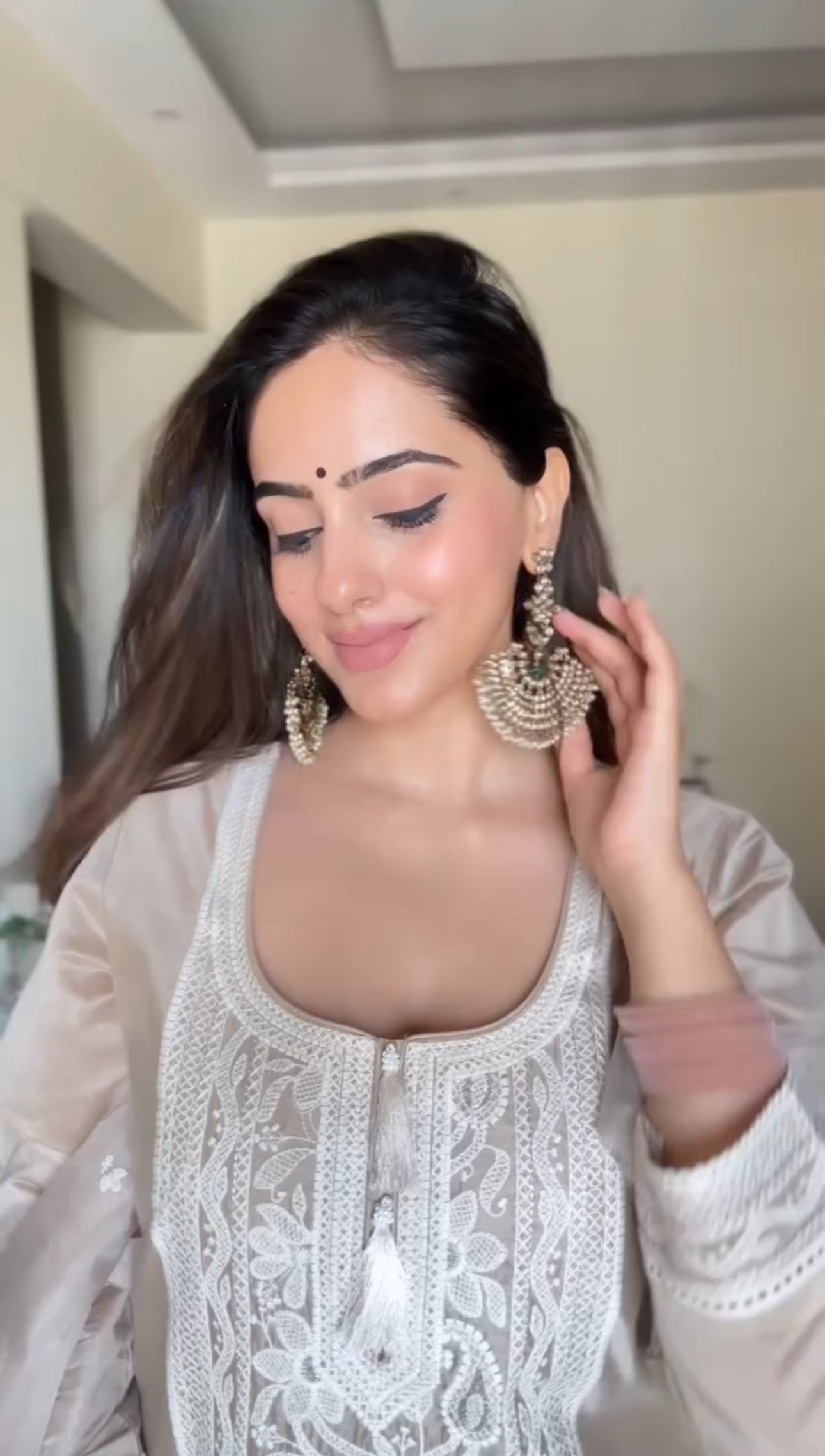 Amita Singh in Hazel Beige Chanderi Suit Set