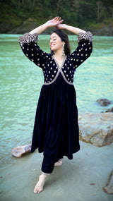 Kashika Sisodia in SUR - Velvet Blue Anarkali Set