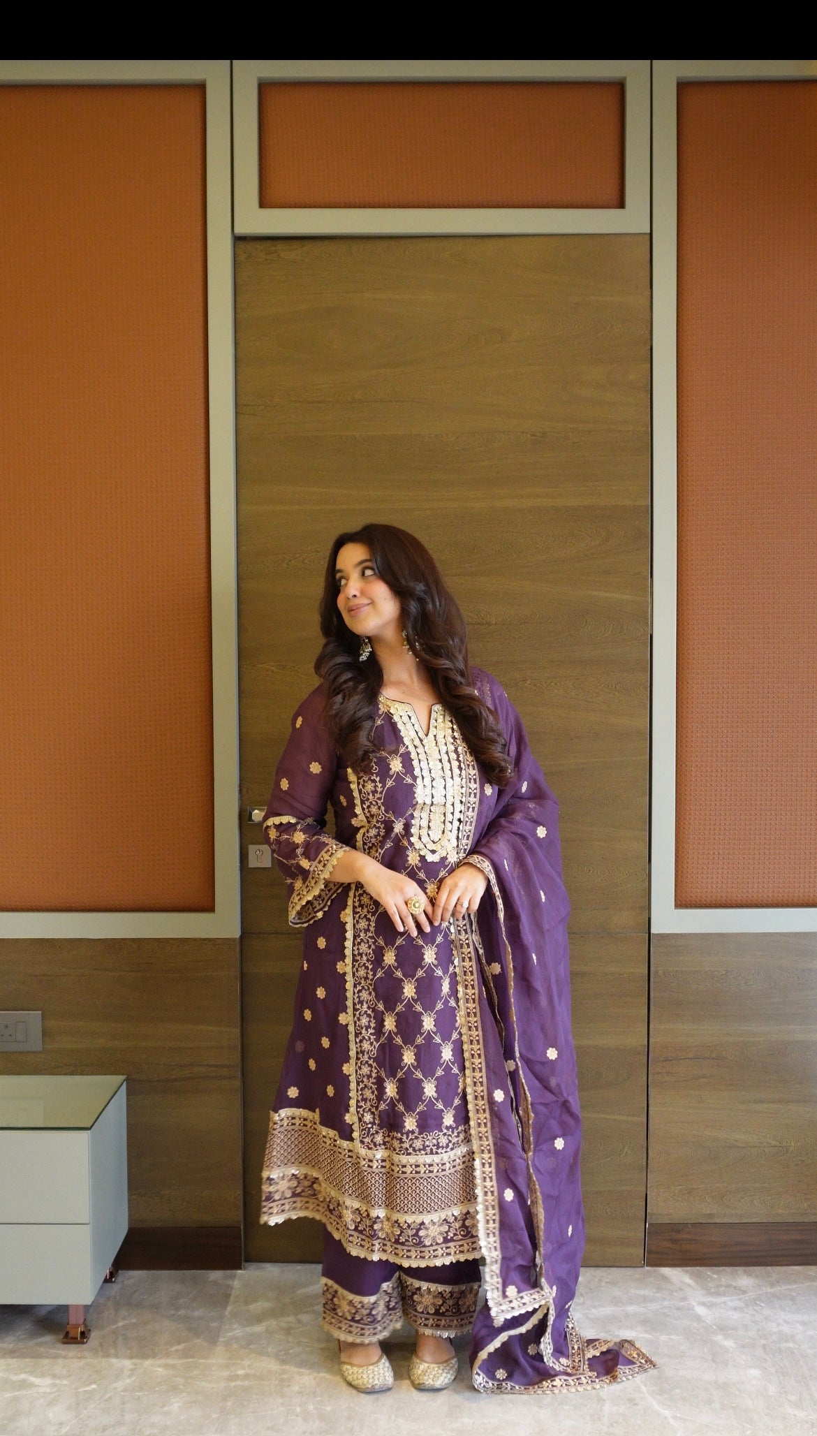 Pallavi Kakkar in IRA - Purple Organza A-line Suit Set