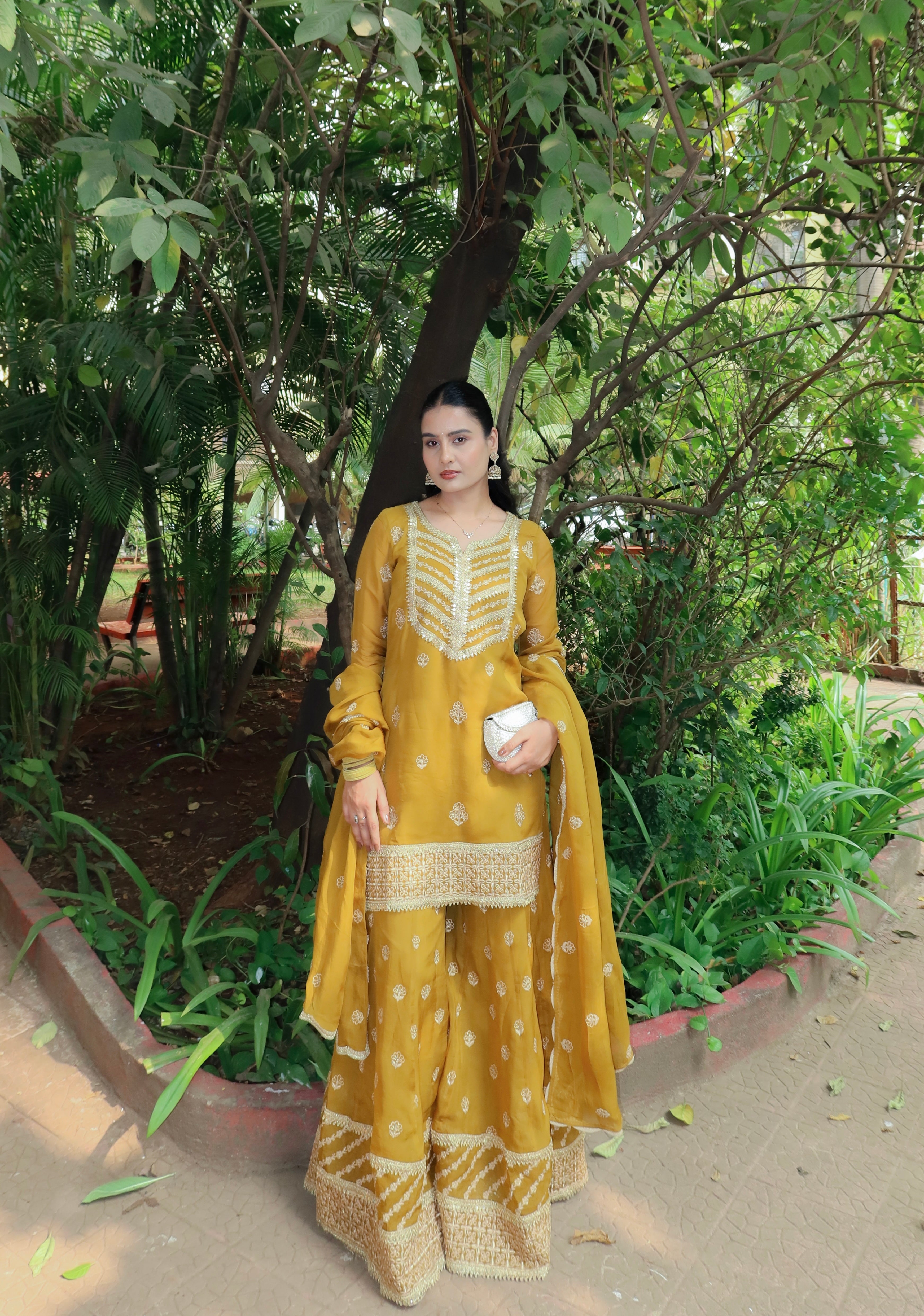 Priyanka Pareek in CHARVI - Yellow Organza Sharara Set