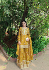 Priyanka Pareek in CHARVI - Yellow Organza Sharara Set