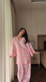 Hiral Kochar in LUNE - Pink Embroidered Co-ord Set
