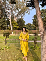 Ishita Sandhu in MEERA - Yellow Chanderi Suit Set
