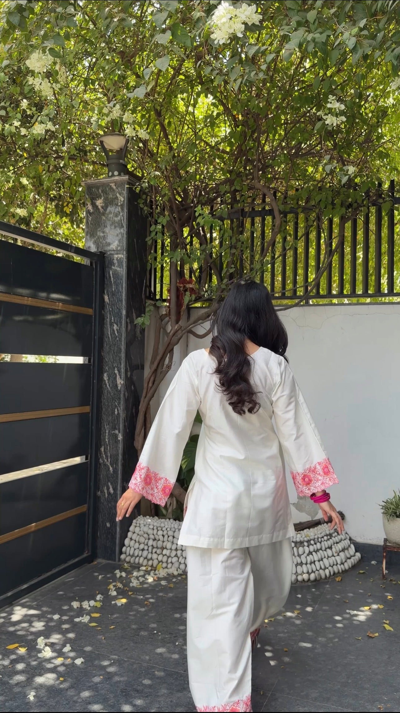 Bhumika Dhingra in SCARLET -  White Embroidered Co-ord Set