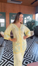 Amita Singh in VIAN - Yellow Embroidered Co-ord Set