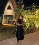 Mridul Tripathi in RAAG - Velvet Black Straight Suit Set