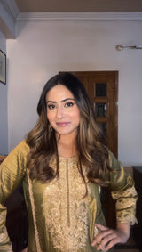 Shivangini Singh Rathore in ZOYA - Olive green Tissue-Organza Suit Set
