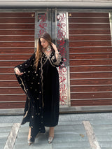 Guneet Kaur in MUKHDA - Velvet Black Anarkali Set