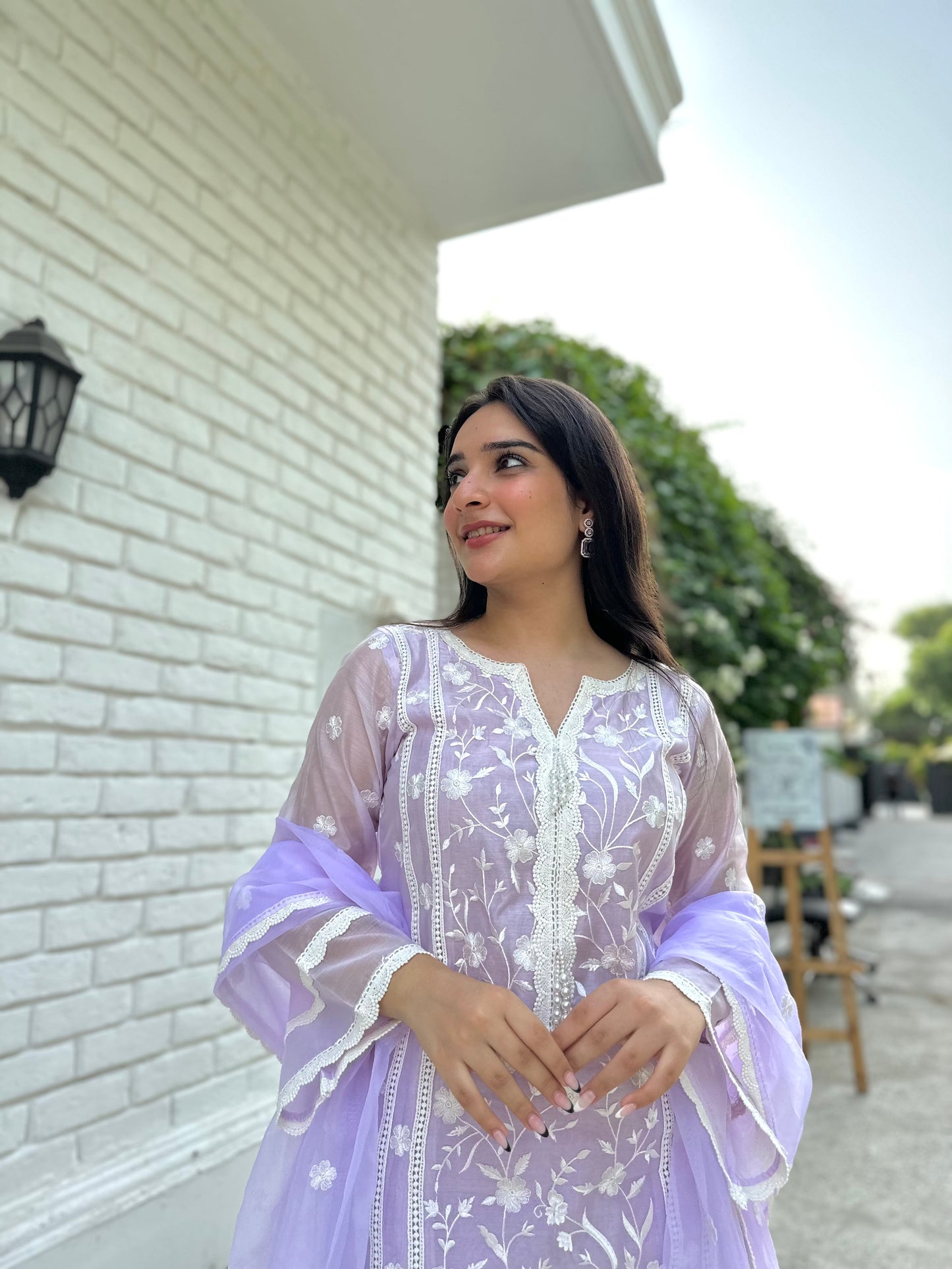 Nandita Miglani in Kalgi - Lavender Embroidered Suit Set.