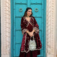 Niki Mehra (@nikimehra) ANTARA - Velvet Maroon Anarkali Set