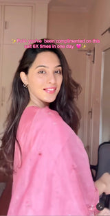Dr. Taniya Bakshi in AFSANA - Pink Chanderi Suit Set