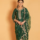 Rubal Wadhwa in Taazgi - Green Embroidered Chanderi Suit Set