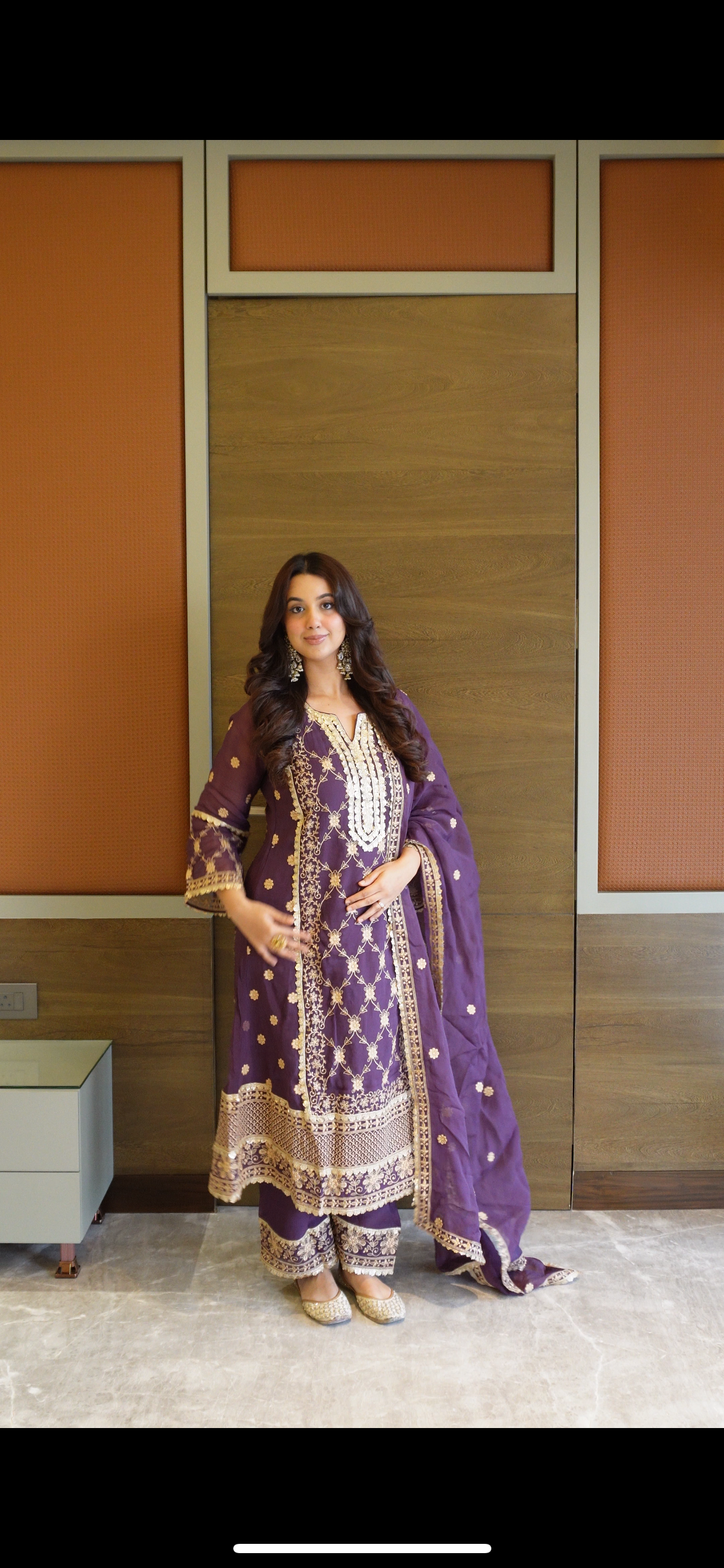 Pallavi Kakkar in IRA - Purple Organza A-line Suit Set