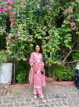 Shivangini Singh Rathore in ABRI - Pink Cotton Suit Set