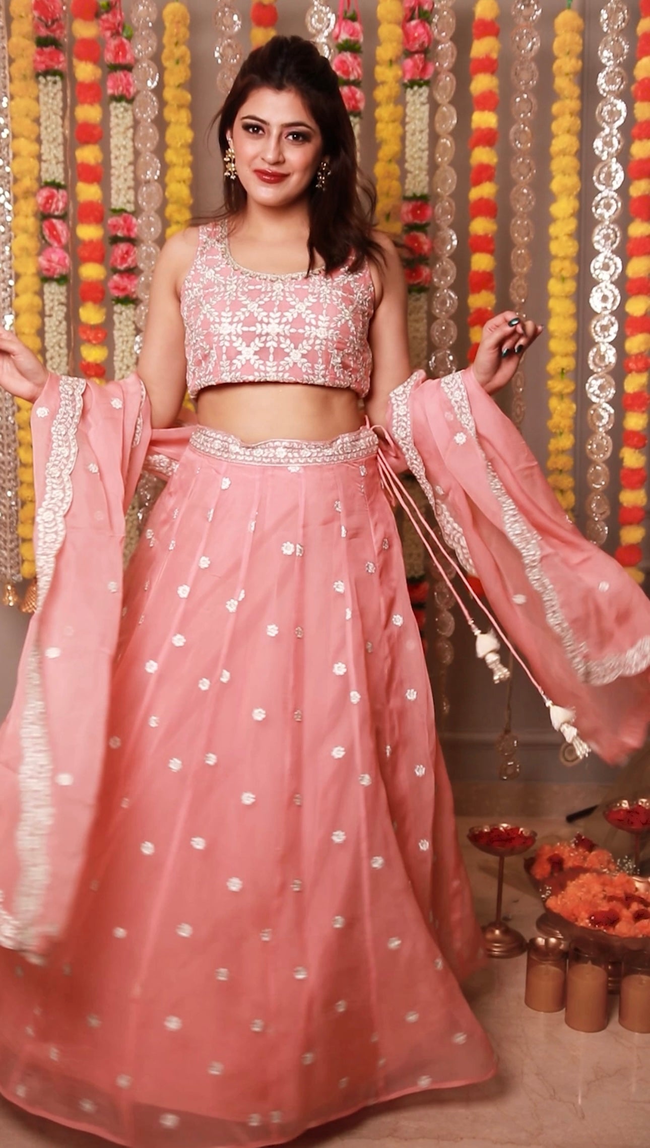 Saloni Sehra in Heera - Pink Organza Lehenga Set.